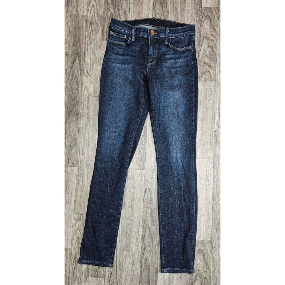 J Brand Womens Size 27 Oblivion Skinny Leg Stretch Whiskered Denim Blue Jeans